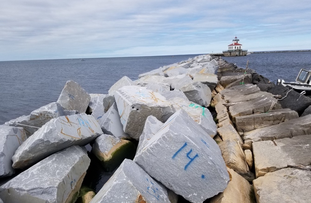 Corps of Engineers completes construction on the Oswego Harbor west arrowhead breakwater