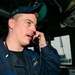 USS Normandy Sailor Stands Officer Of The Deck Watch