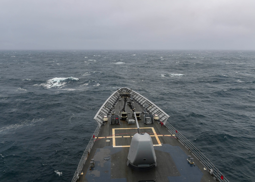 USS Normandy Transits Atlantic Ocean