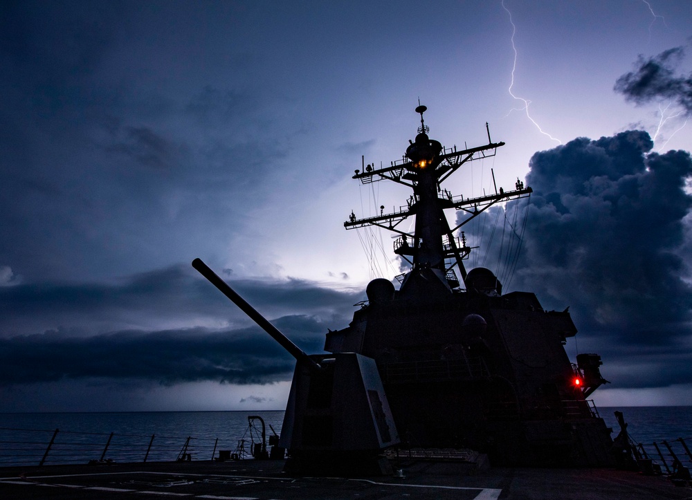 USS Wayne E. Meyer Underway October 1, 2019