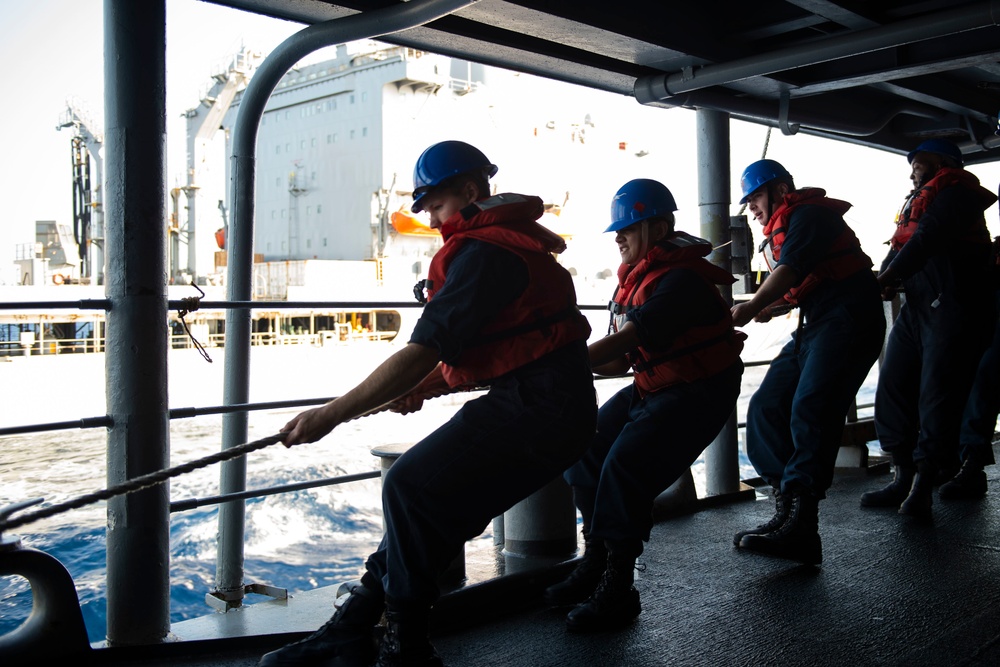 USS San Jacinto Conducts a Replenishment at Sea