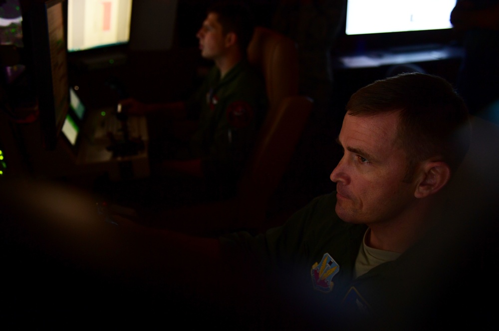 Training at MQ-9 Reaper flight simulators