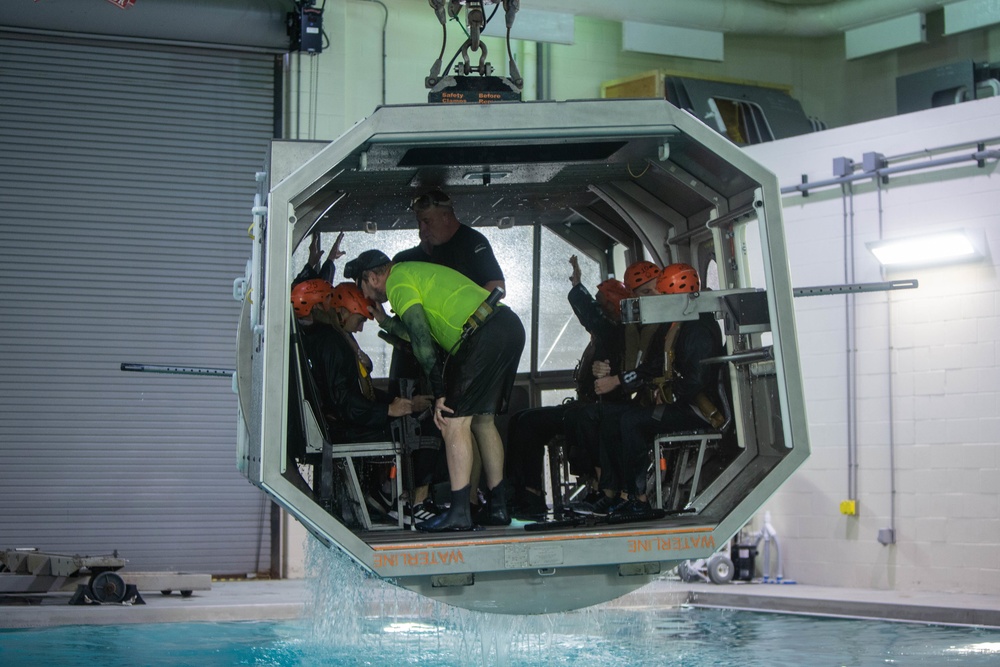 2nd Law Enforcement Battalion Marines undergo helo dunker training