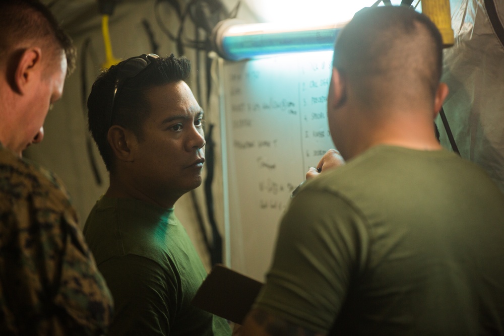 U.S. Marines, Sailors with 3rd Marine Division and the MAF participate in a Simulated Casualty Evacuation Drill