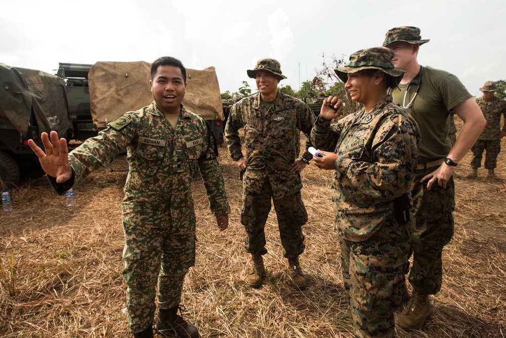 U.S. Marines, Sailors with 3rd Marine Division and the MAF participate in a Simulated Casualty Evacuation Drill