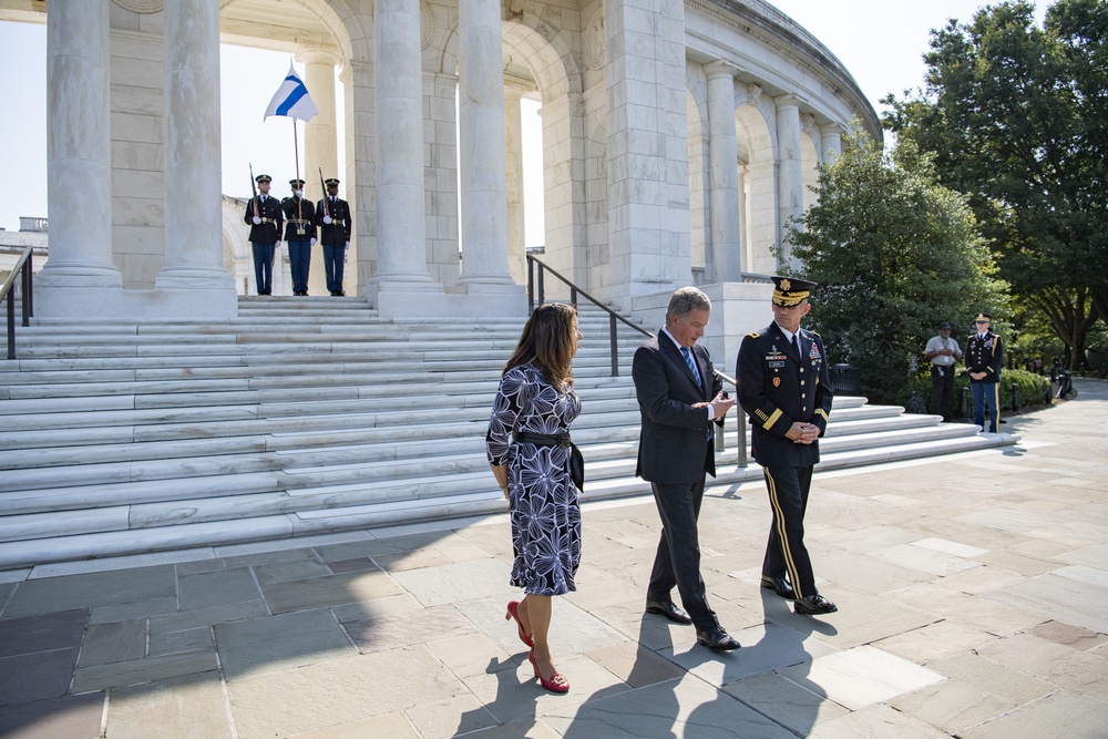 President of Finland Sauli Niinistö Participates in an Armed Forces Full Honors Wreath-Laying Ceremony at the Tomb of the Unknown Soldier