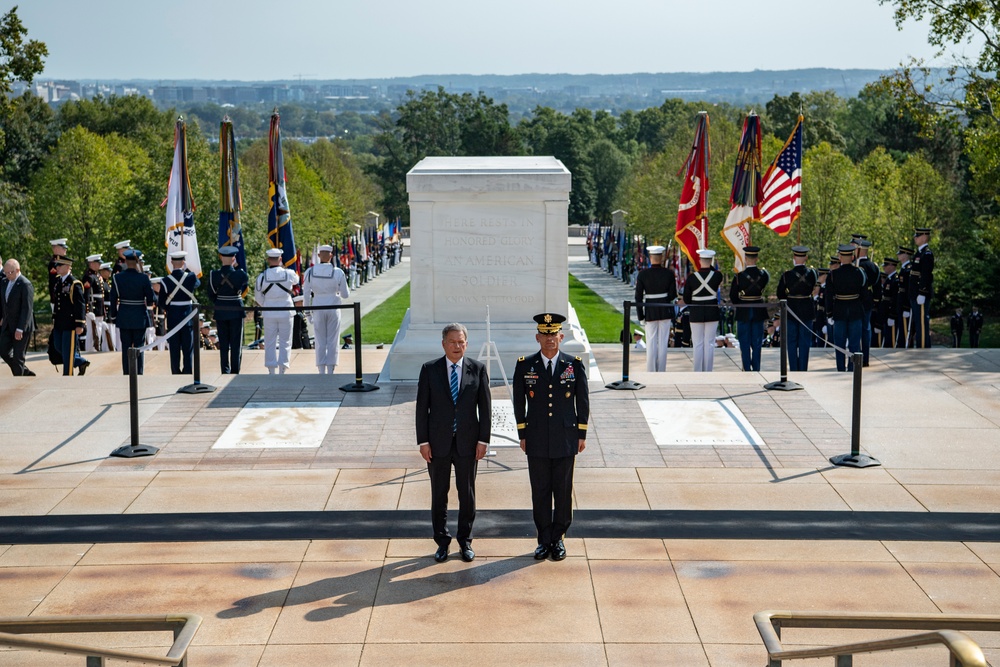 President of Finland Sauli Niinistö Participates in an Armed Forces Full Honors Wreath-Laying Ceremony at the Tomb of the Unknown Soldier