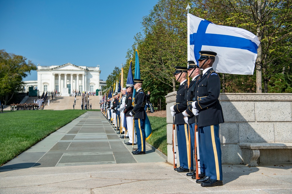 President of Finland Sauli Niinistö Participates in an Armed Forces Full Honors Wreath-Laying Ceremony at the Tomb of the Unknown Soldier