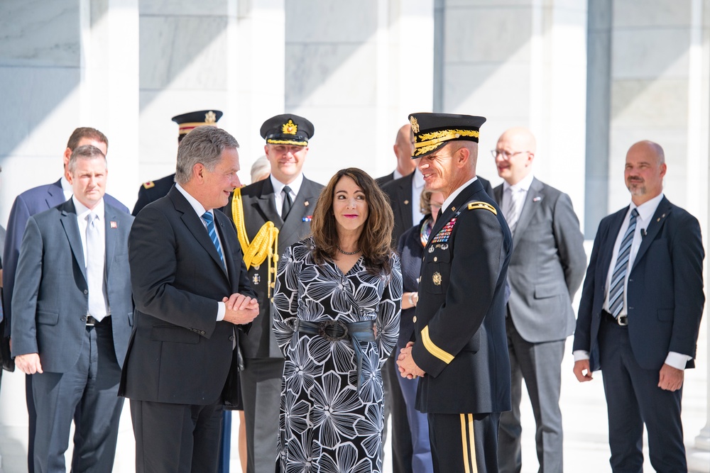 President of Finland Sauli Niinistö Participates in an Armed Forces Full Honors Wreath-Laying Ceremony at the Tomb of the Unknown Soldier