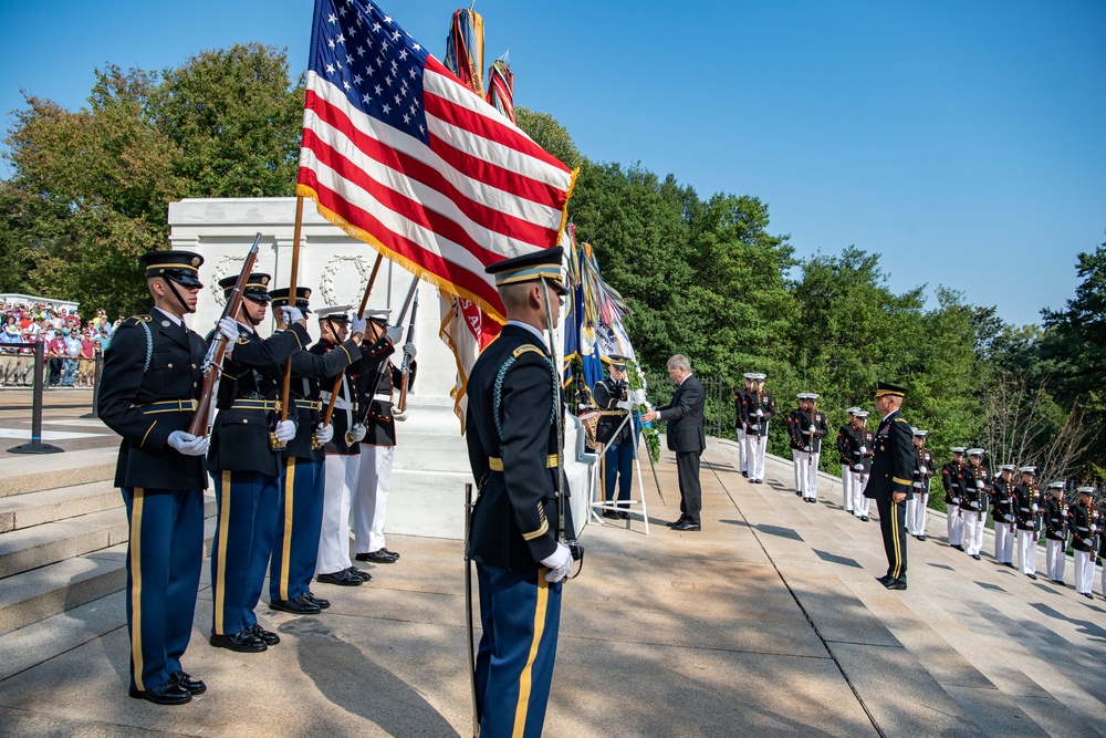 President of Finland Sauli Niinistö Participates in an Armed Forces Full Honors Wreath-Laying Ceremony at the Tomb of the Unknown Soldier