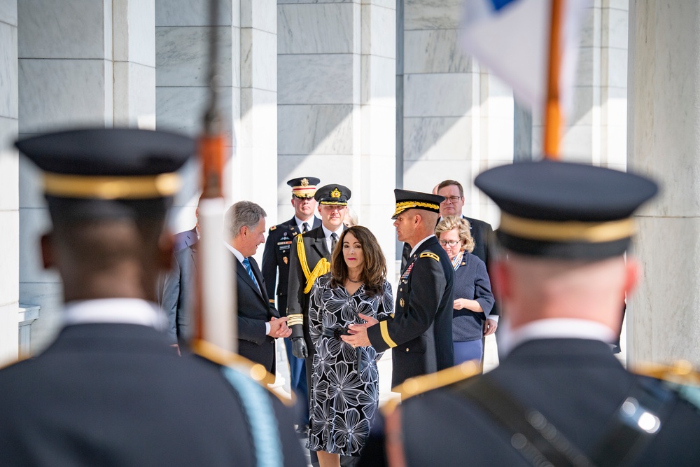 President of Finland Sauli Niinistö Participates in an Armed Forces Full Honors Wreath-Laying Ceremony at the Tomb of the Unknown Soldier