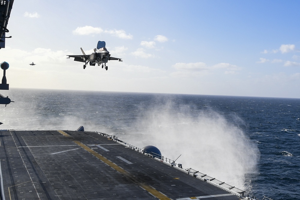 aircraft lands on USS America flight deck