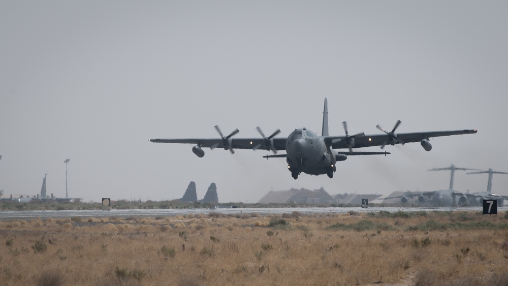 43rd EECS EC-130H Compass Call departs after inactivation