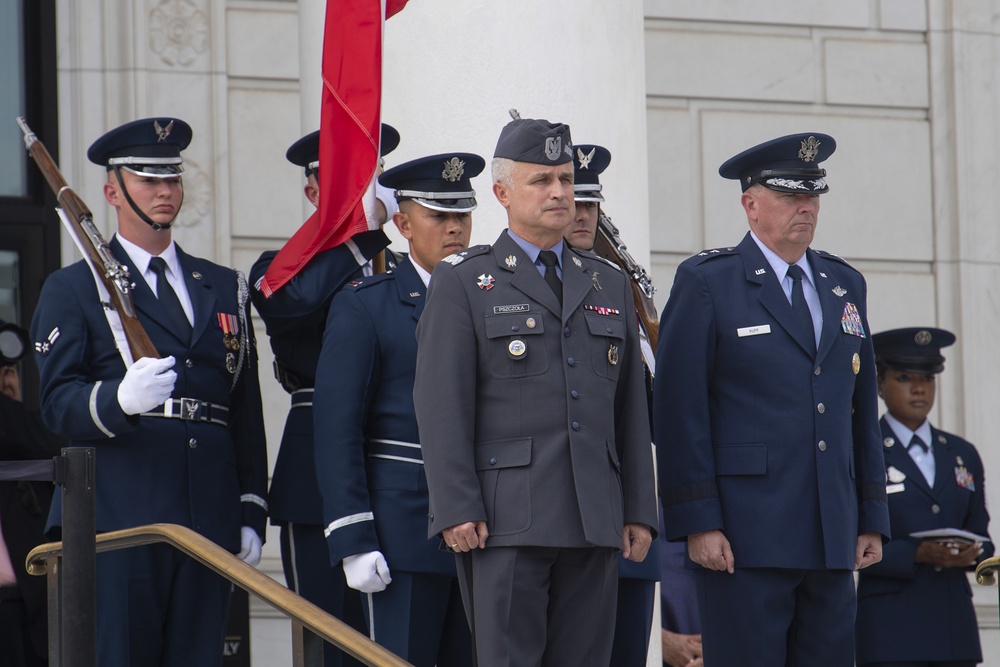 Polish Air Force Counter Part Visit Wreath Laying Ceremony