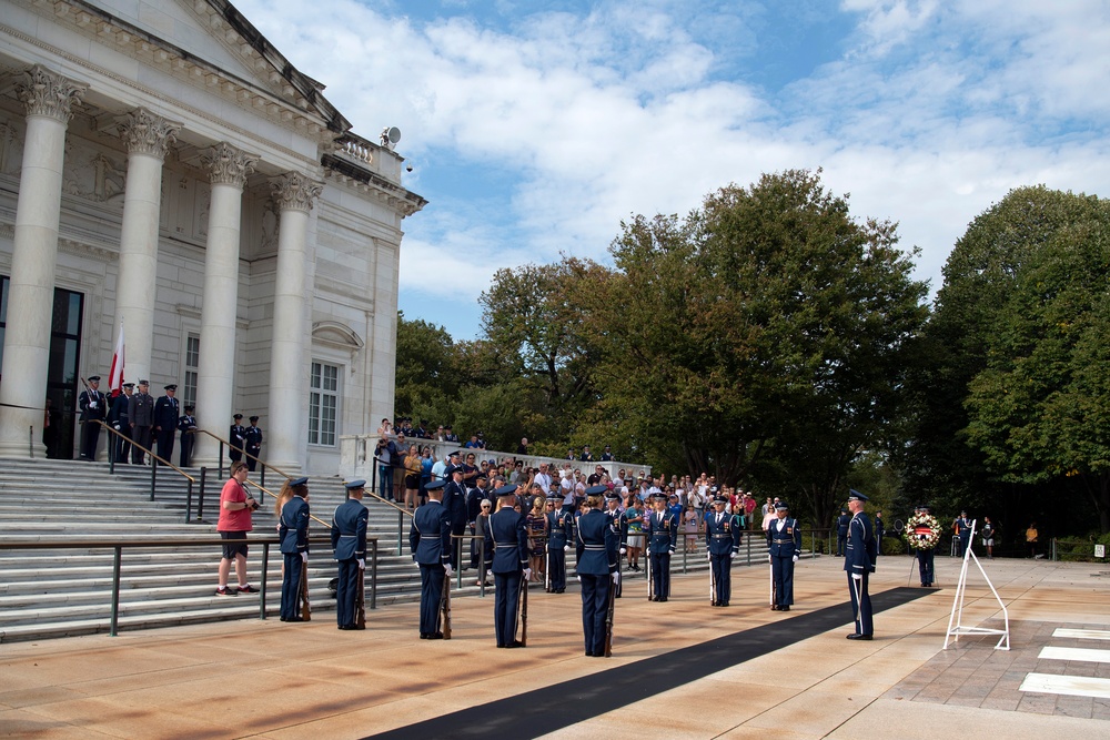 Polish Air Force Counter Part Visit Wreath Laying Ceremony