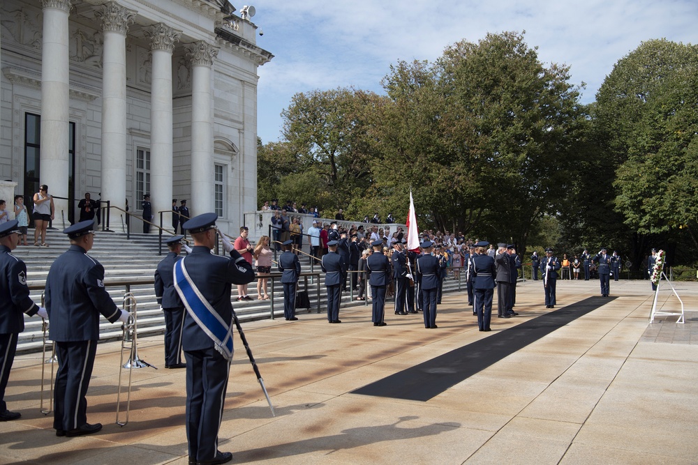 Polish Air Force Counter Part Visit Wreath Laying Ceremony