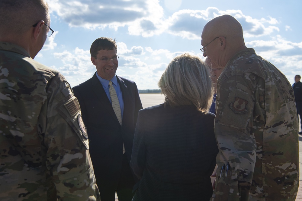 Secretary Esper Arrives at Wright-Patterson Air Force Base
