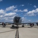 Airman marshals KC-135 on the 121ARW flight line