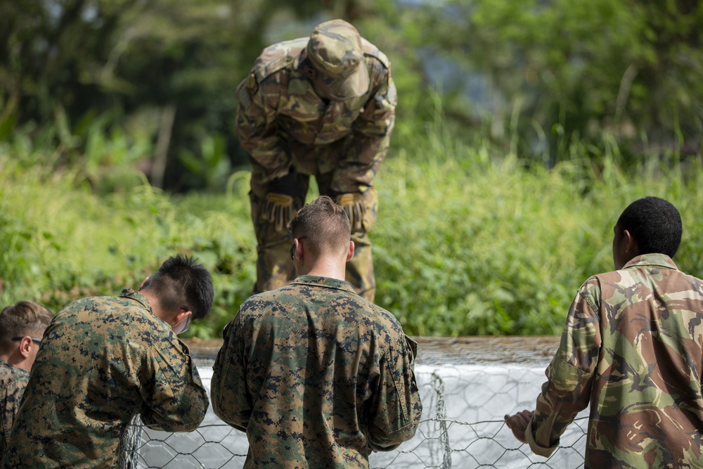 U.S. Marines, Papua New Guinea soldiers conduct joint bridge-building training at Exercise Koa Moana 19