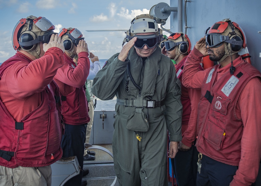 USS Chancellorsville Rear Admiral Wikoff Visit