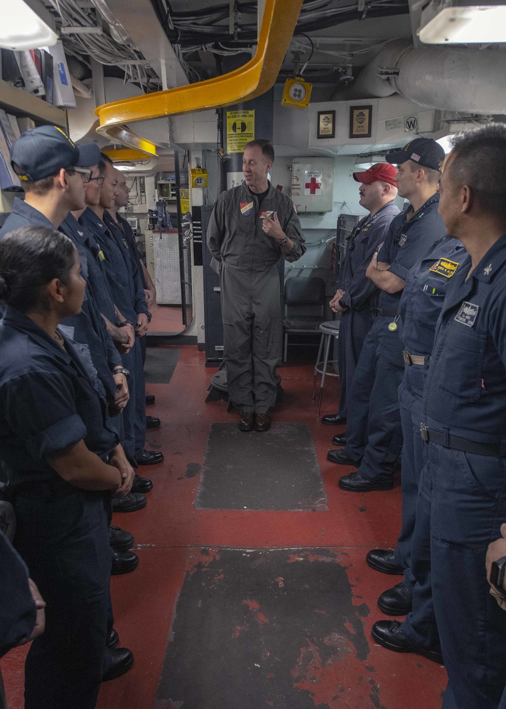 USS Chancellorsville Rear Admiral Wikoff Visit