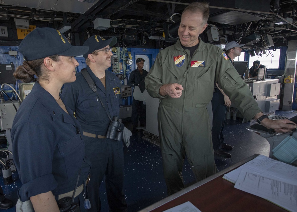 USS Chancellorsville Rear Admiral Wikoff Visit