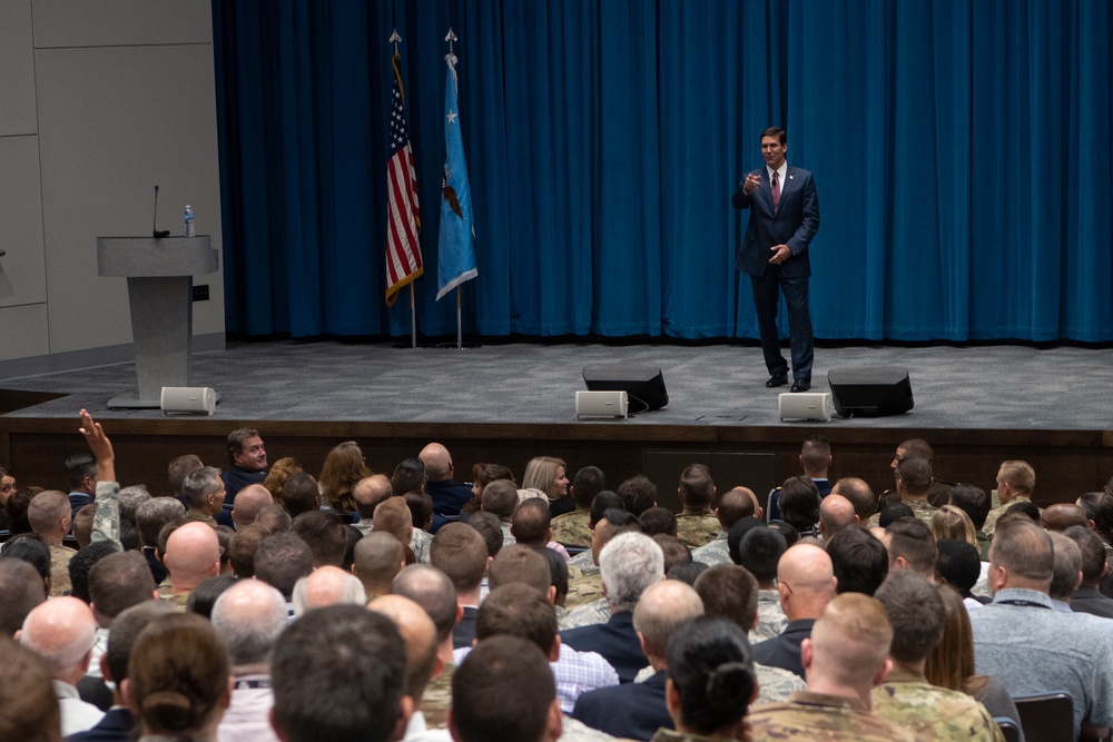 Secretary Esper Holds Town Hall at Air Force Institute of Technology