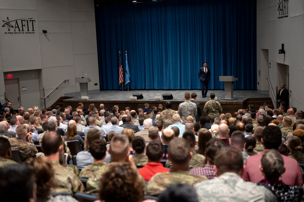 Secretary Esper Holds Town Hall at Air Force Institute of Technology