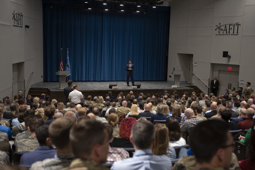 Secretary Esper Holds Town Hall at Air Force Institute of Technology