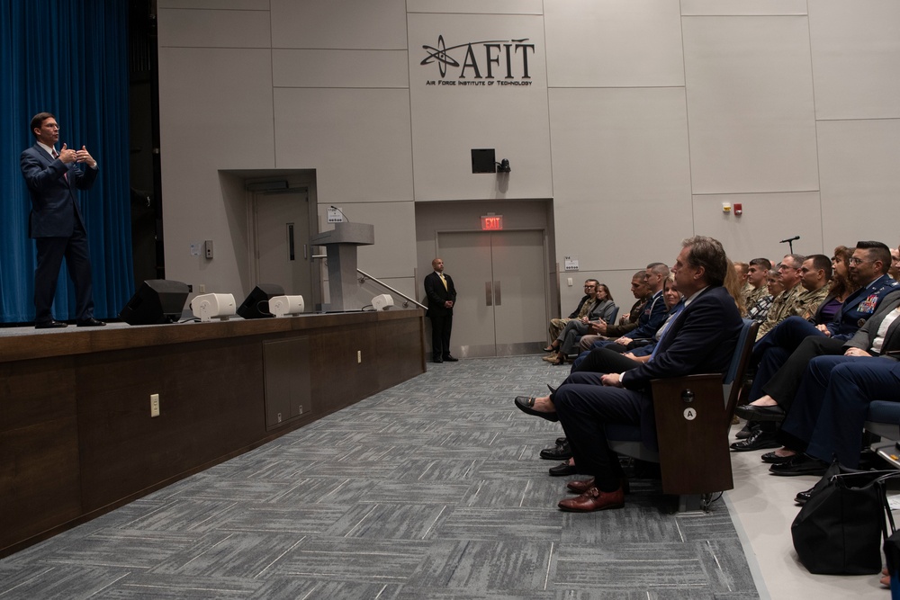 Secretary Esper Holds Town Hall at Air Force Institute of Technology