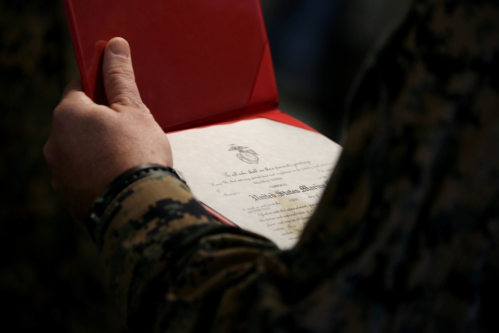 Promotions aboard the USS Wasp