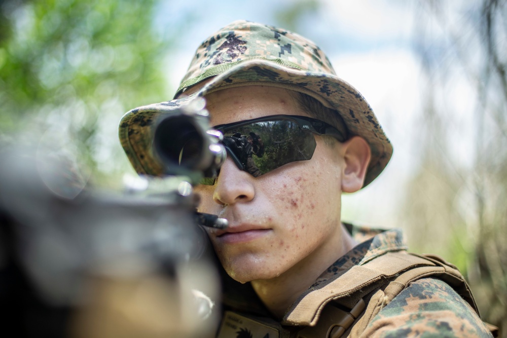 Lima Company patrols the Jungle during Tiger Strike 2019