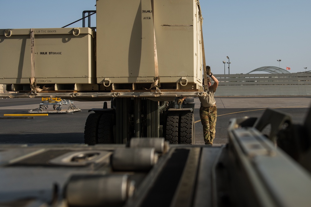 75th Expeditionary Airlift Squadron loads up gear