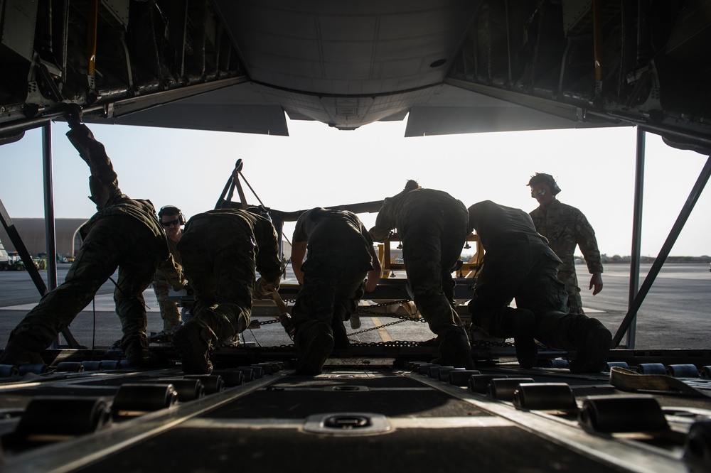 75th Expeditionary Airlift Squadron loads up gear