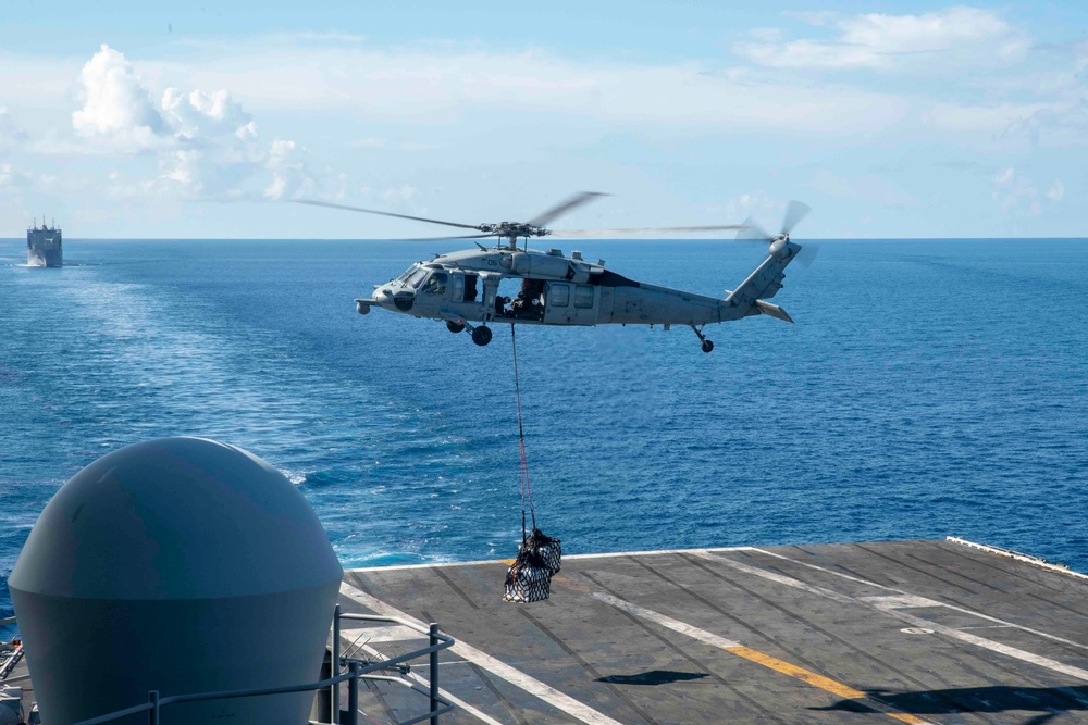 USS Ronald Reagan Conducts Repenishment-at-Sea