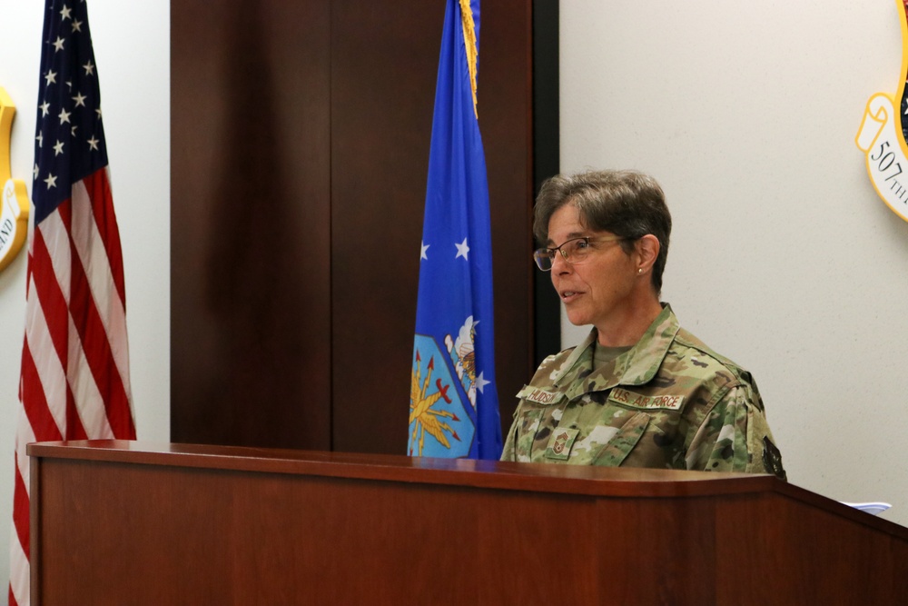 Senior Master Sgt. Jacqueline Johns-Jacobson promotes to chief master sergeant