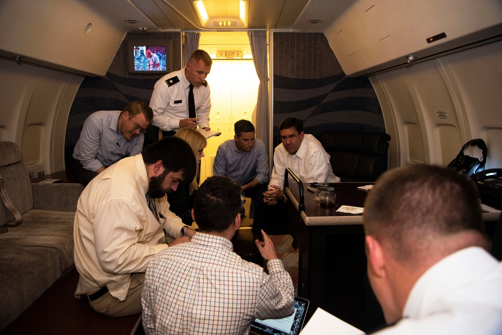 Secretary Esper Speaks to Reporters