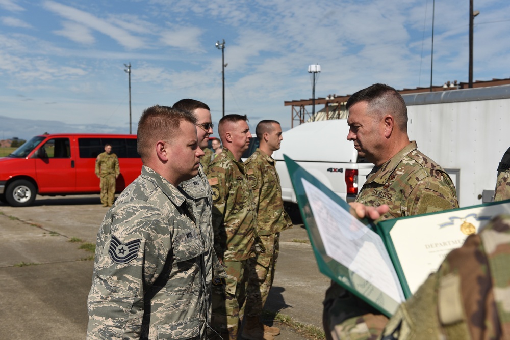 Four Airmen receive Army Achievement Medal