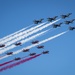 Thunderbirds, Red Arrows Perform Surf City Fly-By