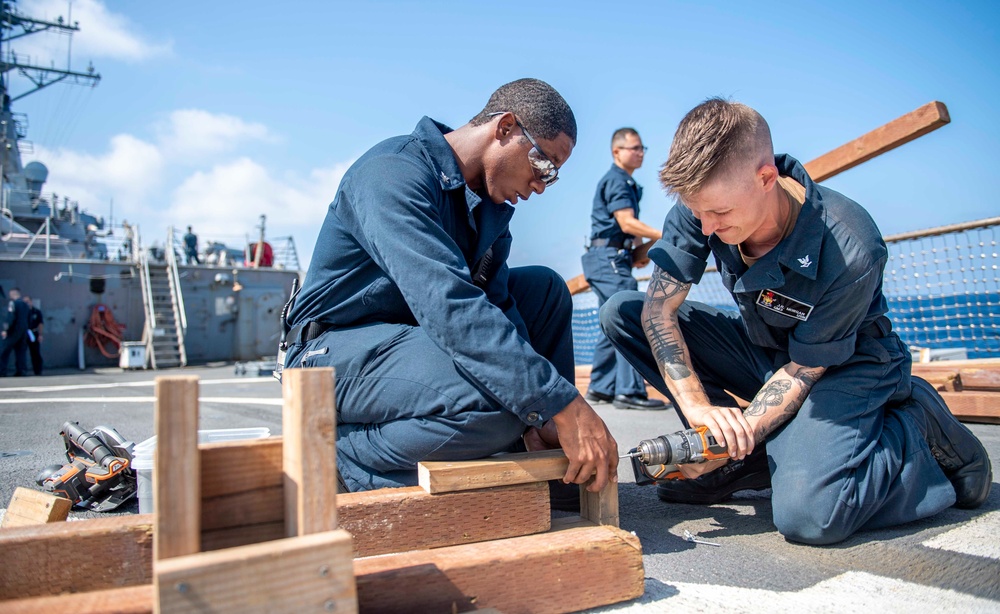 Sailors Aboard USS Milius (DDG 69) Conduct M9 Pistol Live-Fire Gunnery Exercise