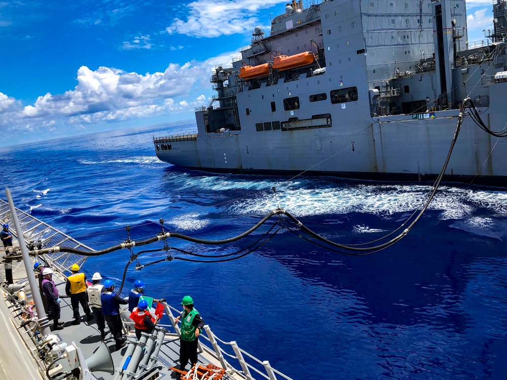 USS Gabrielle Giffords Executes UNREP With USNS Amelia Earheart
