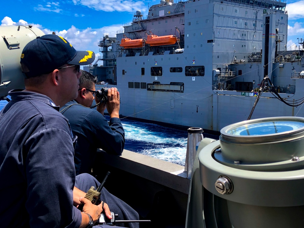 USS Gabrielle Giffords Executes UNREP With USNS Amelia Earheart