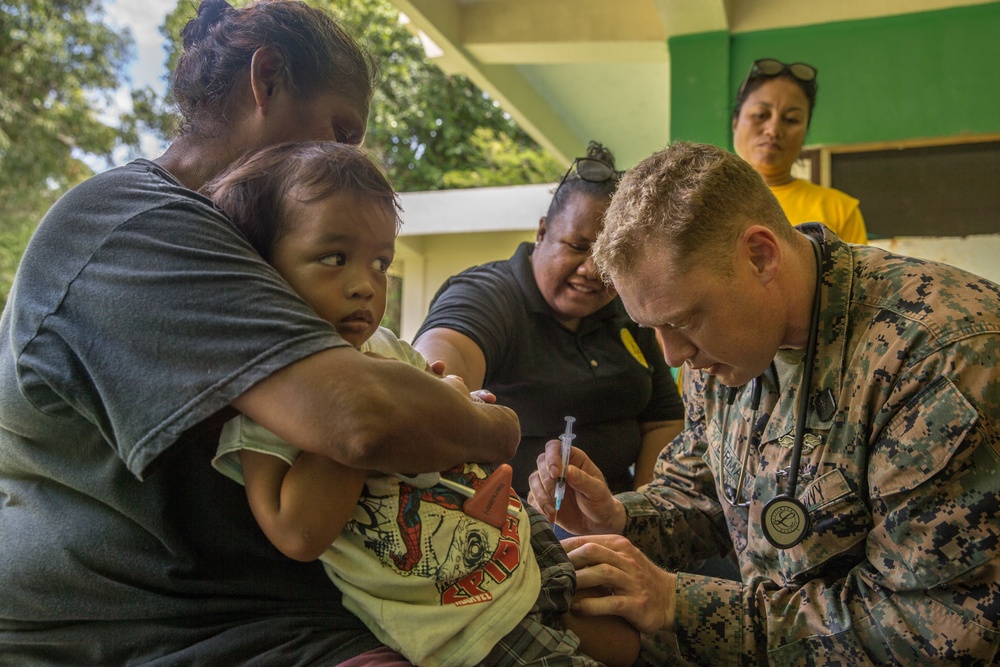 Navy corpsman helps stand up remote medical clinic during Koa Moana