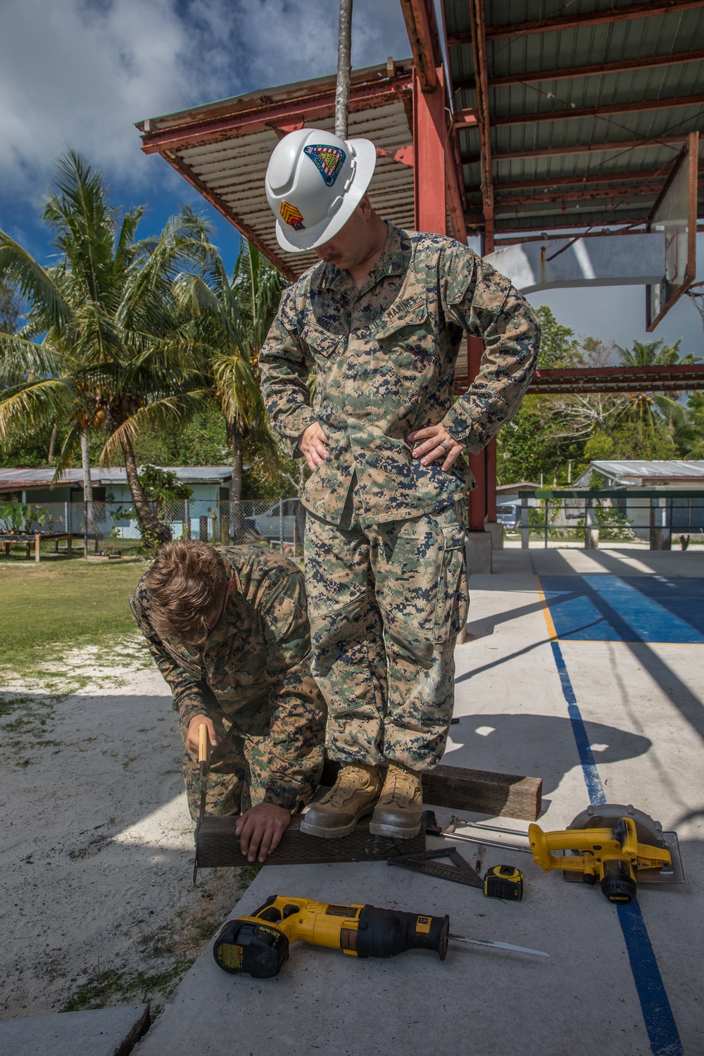 Koa Moana combat engineers build playground at Peleliu Elementary