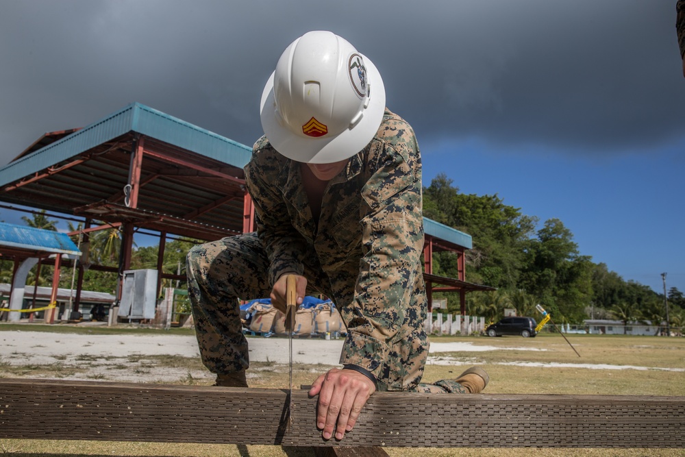 Koa Moana combat engineers build playground at Peleliu Elementary