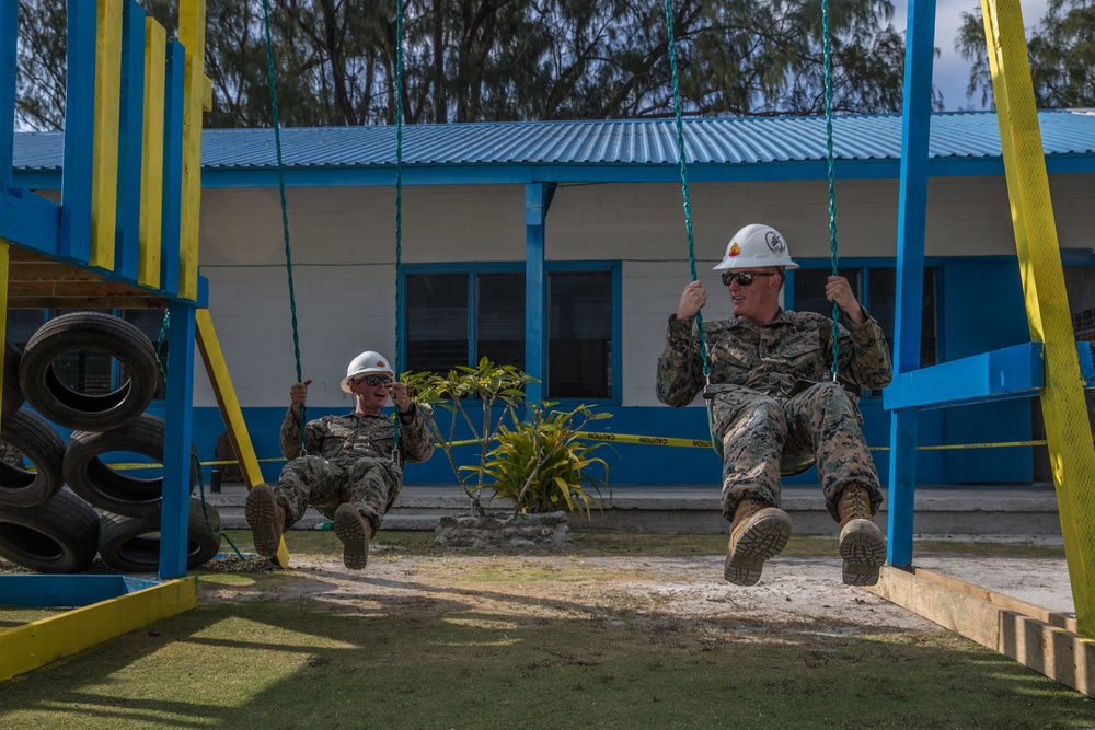 Koa Moana combat engineers build playground at Peleliu Elementary