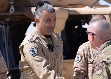 The Task Force Spartan command team visit U.S., Jordan troops