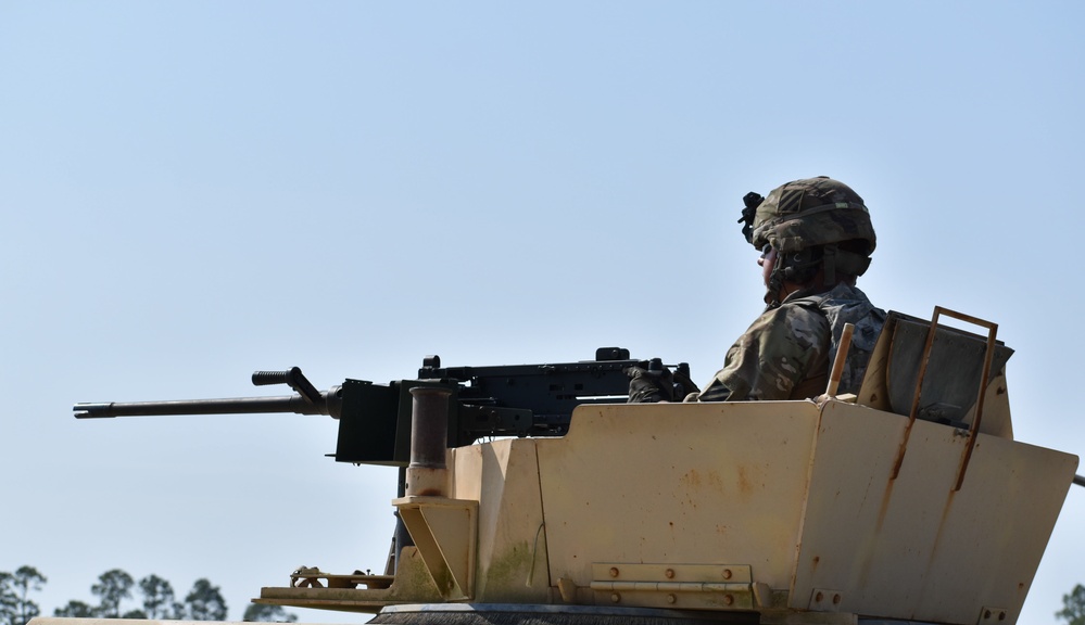 Spartan Brigade Trains on Mounted Machine Gun Range