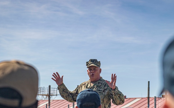 Vice Adm. John Nowell Speaks with Sailors at Naval Station Rota