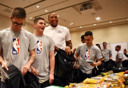 Camp Zama Soldiers, NBA legends team up to make care packages